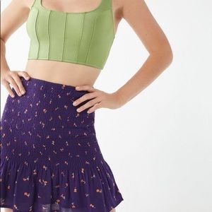 NWT URBAN OUTFITTERS FLORAL SMOCKED MINI SKIRT